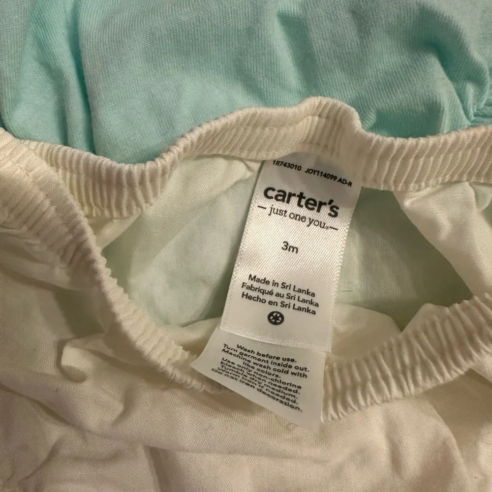 Carter's White and Blue Diaper Covers Soft Cotton Set